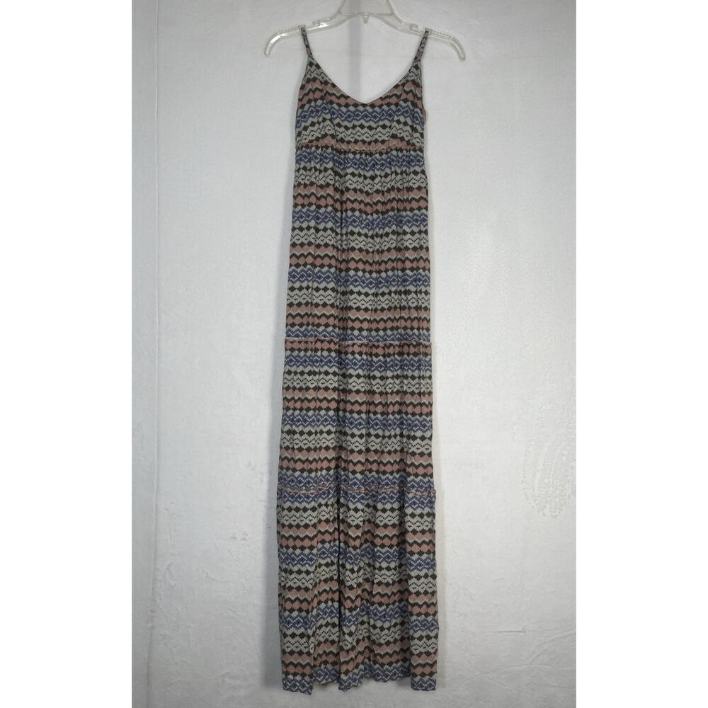 Cotton:On Maxi Dress Womens Medium Multi Color Viscos Sundress Sleeveless Tiered